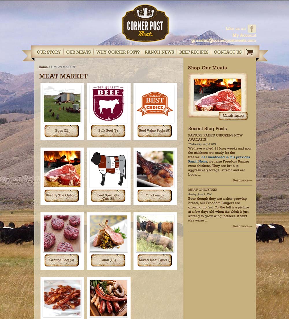 Portfolio - Corner Post Meats Shop Page