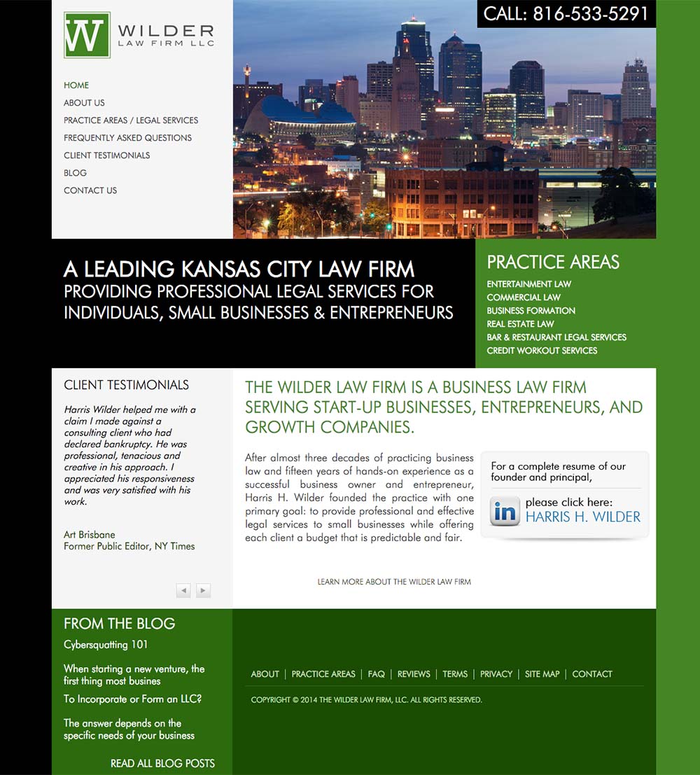 Portfolio - Wilder Law Firm Homepage