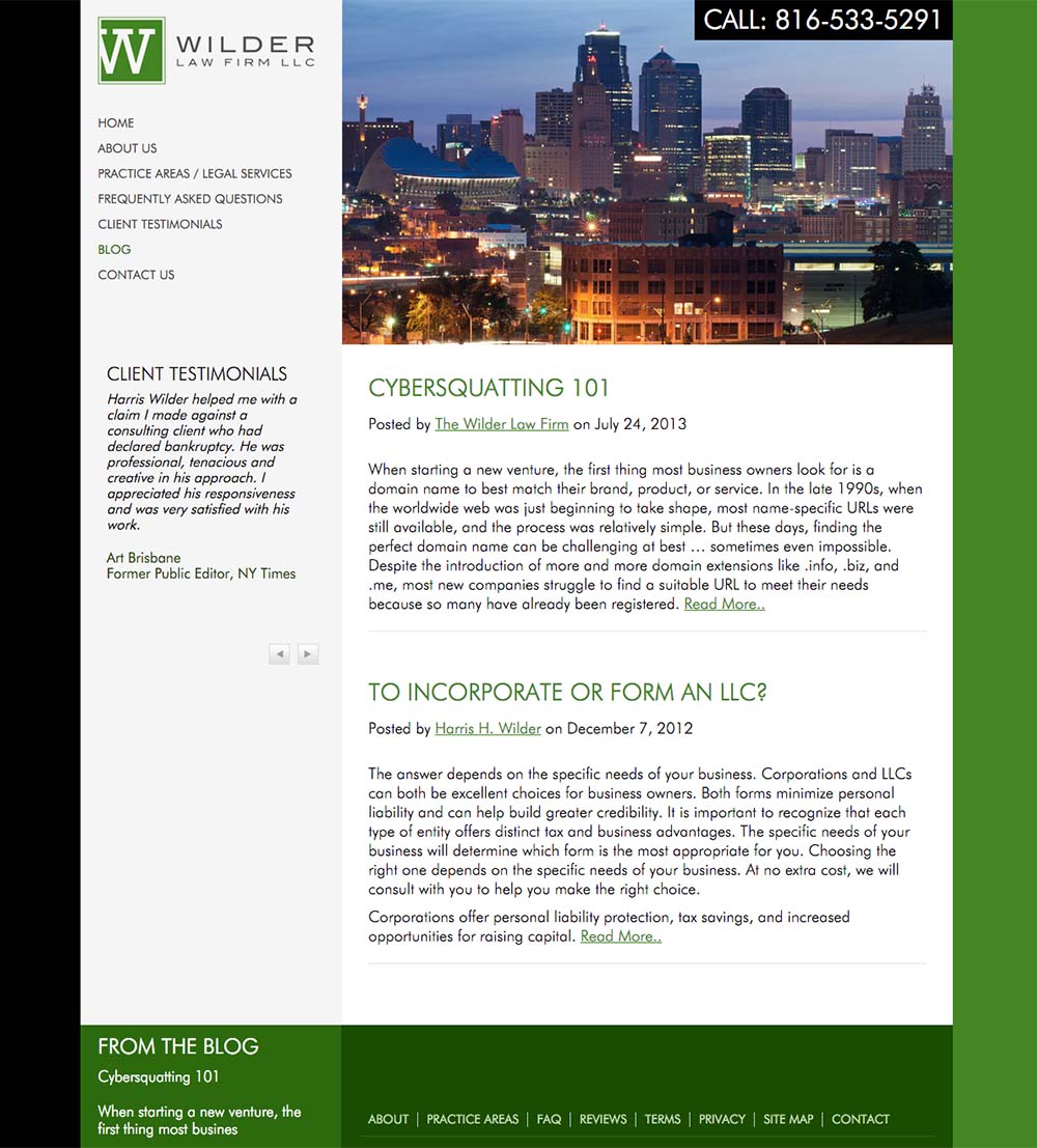 Portfolio - Wilder Law Firm Interior Page