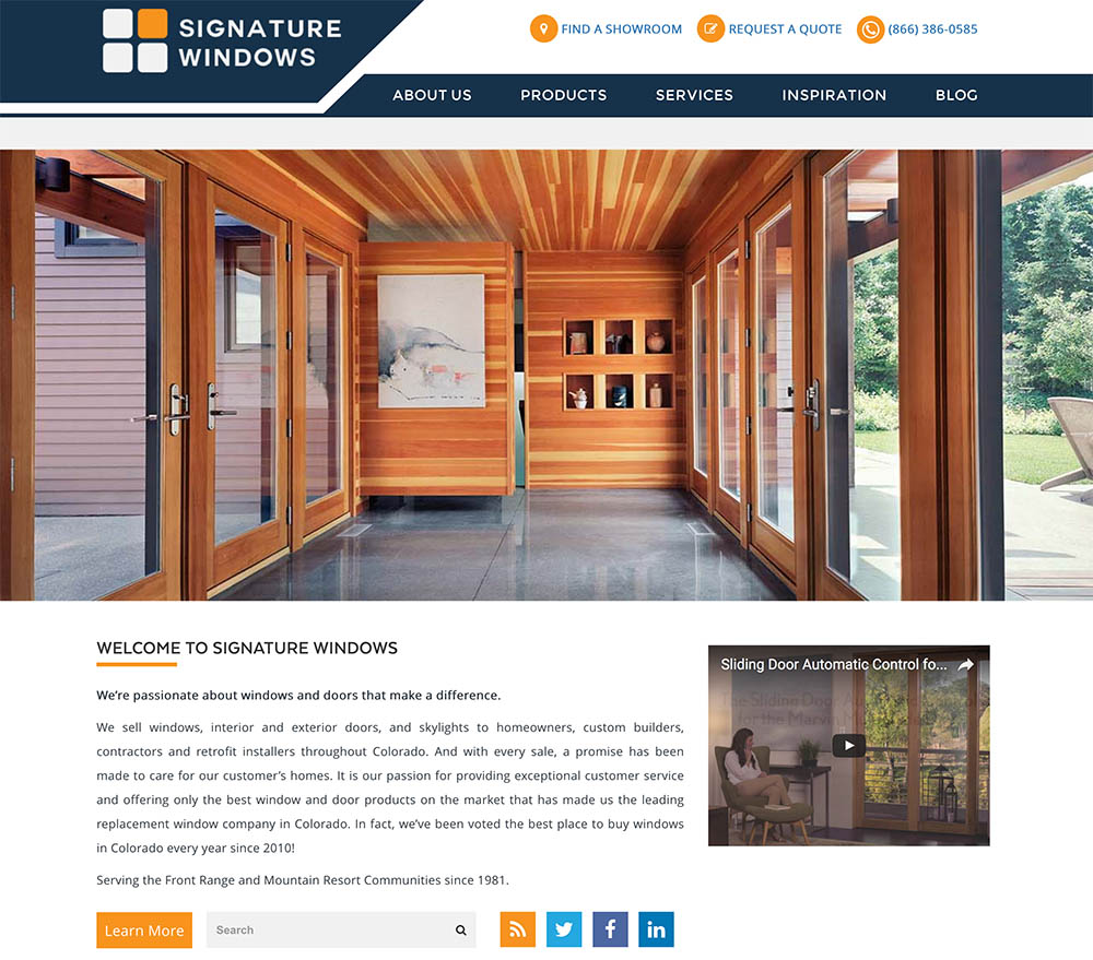 Portfolio - Signature Windows website